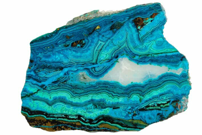 Polished Chrysocolla & Plume Malachite - Bagdad Mine, Arizona #130479